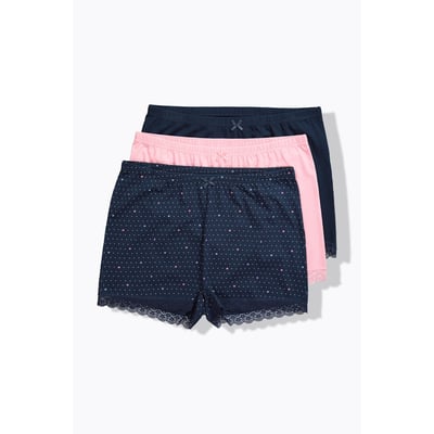 Lot de 3 shorties, cœurs/couleurs unies ULLA POPKEN