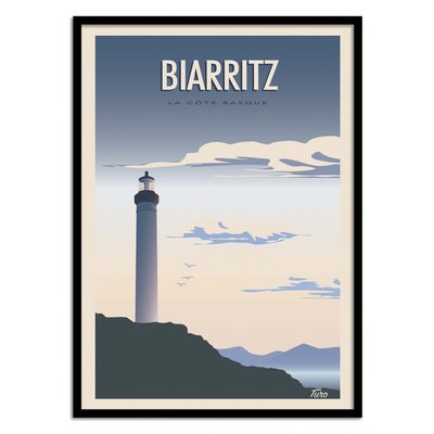 Affiche d’art 30 x 40 cm - Biarritz - Turo WALL EDITIONS