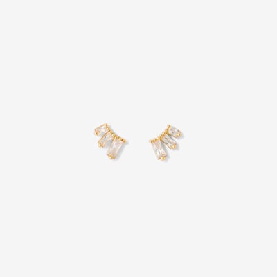 Petites puces d'oreilles 3 zircon argent garanti 925 BALABOOSTE