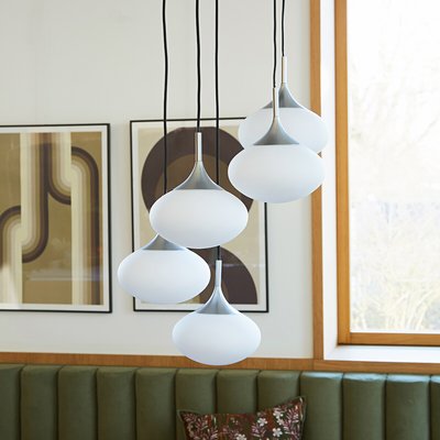 Hanging Lamp Cluster in Metal and Opaline Merisa LA REDOUTE INTERIEURS