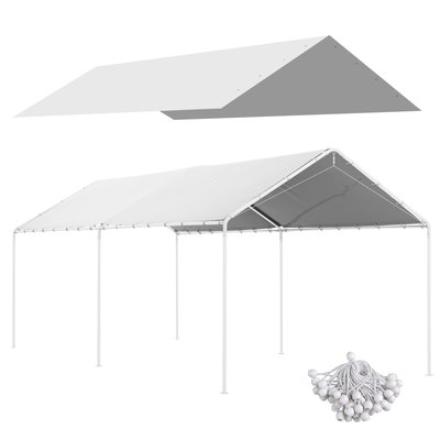 Toile de rechange carport dim. 6L x 3l m PE haute densité OUTSUNNY