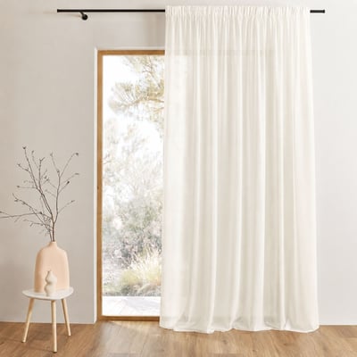 Rideau voilage poly-lin bas plombé - QABANE HOME MAISON