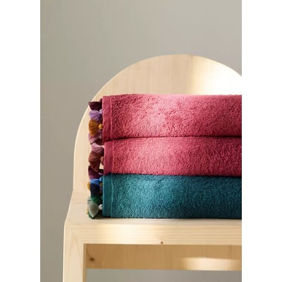 Serviette de douche enfant coton pompons multicolores MANGO HOME