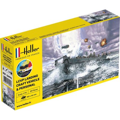 Maquette STARTER KIT LCVP Landungsboot et Figures HELLER