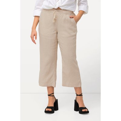 Pantalon en lin 7/8 à taille élastique. ULLA POPKEN