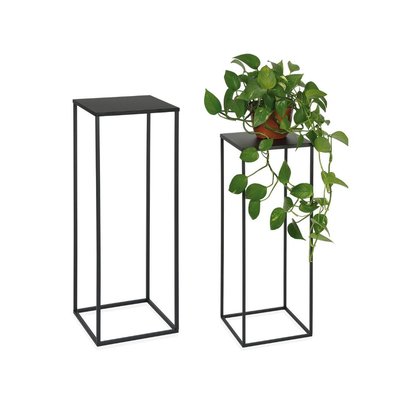 Set de 2 Sellettes en Métal Noir - Hauteur 70cm WADIGA