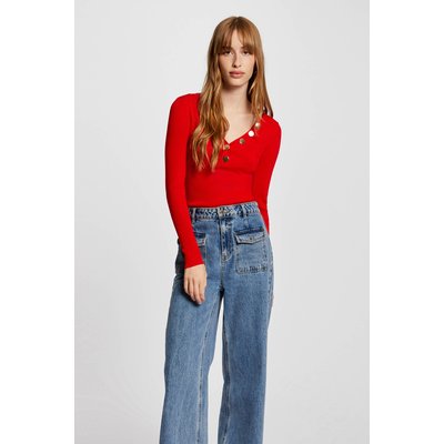 Pull à col V avec boutons dorés MORGAN