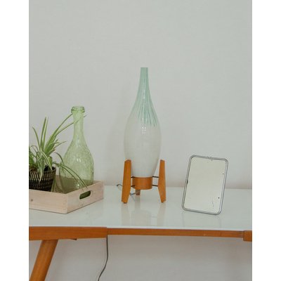 Lampe à poser verte Julia N°328 - Bon état DEBONGOUT