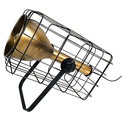 Lampe projecteur grillagée noir et or PIER IMPORT