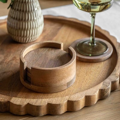Set of 4 Mango Wood Coasters ÉDITÉ