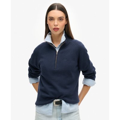Pull classique en coton à col zippé SUPERDRY