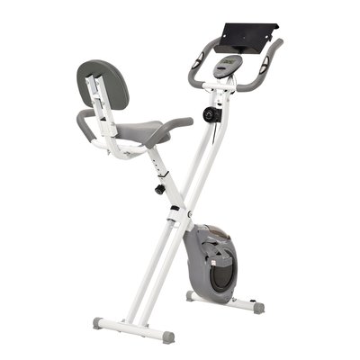 Vélo d'appartement pliable écran multifonction blanc gris HOMCOM