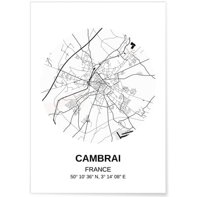 Affiche Carte Cambrai L'AFFICHERIE
