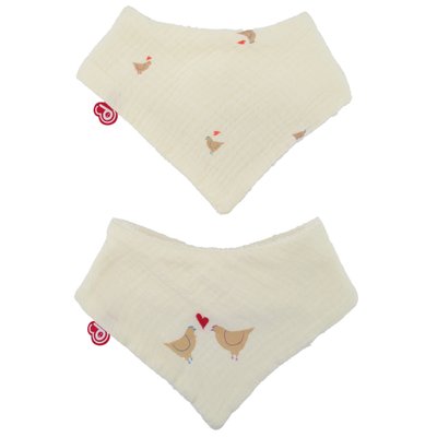 Lot 2 bavoirs bandanas Love DOMIVA