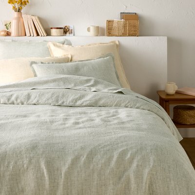 Limona Striped Washed Linen Duvet Cover LA REDOUTE INTERIEURS