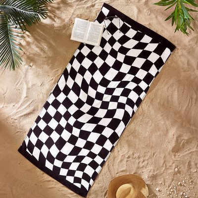 Checkerboard Cotton Beach Towel CATHERINE LANSFIELD