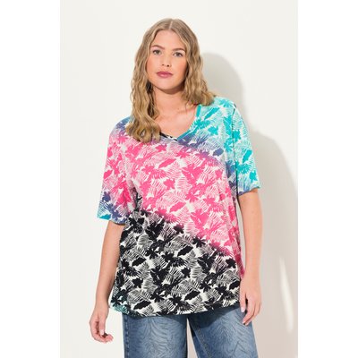 T-shirt long à manches courtes et col V - ULLA POPKEN