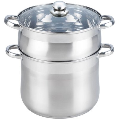 Couscoussier Vapeur Inox diam 26 cm + couvercle verre ESSENTIEL B