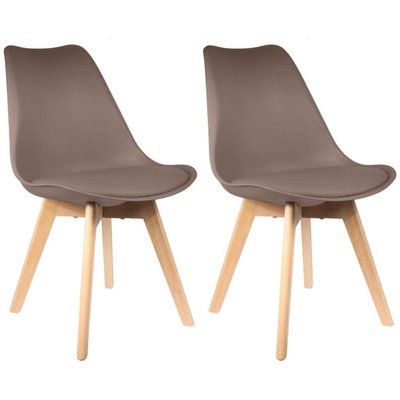 Chaise scandinave avec assise rembourrée (Lot de 2) CMP