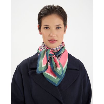 Foulard Lewis en soie à motifs fleurs de chêne verte INES DE LA FRESSANGE PARIS