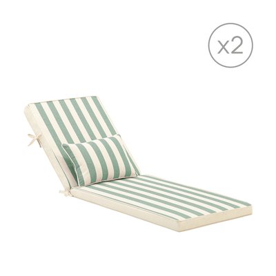 Coussin chaise longue, rayé, lot de 2, Eolias DEFORA HOME
