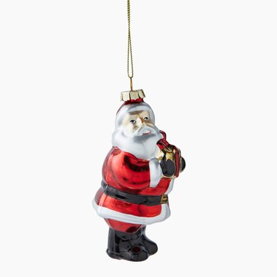 Lot de 6 - Ornement Père Noël en verre MONOPRIX