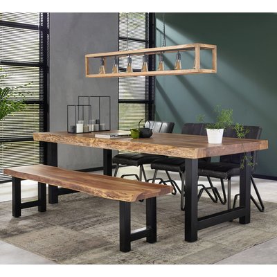 Banc bois massif métal 190cm MELBOURNE PIER IMPORT