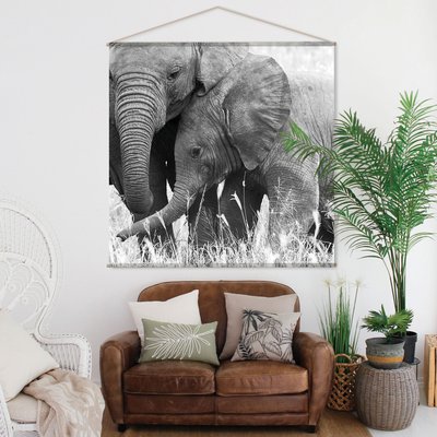 Toile murale ELEPHANT HOME MAISON