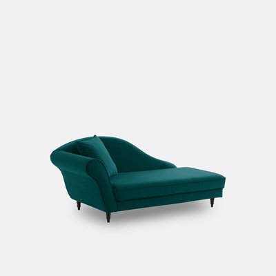 Longchair in fluweel Lipstick SO'HOME
