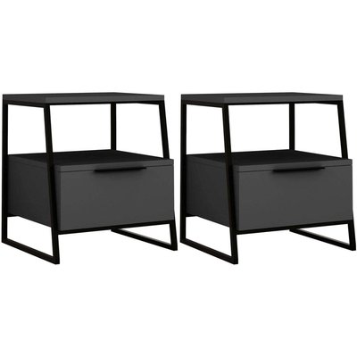 Chevet en aggloméré 1 tiroir Pal (Lot de 2) HANAH HOME