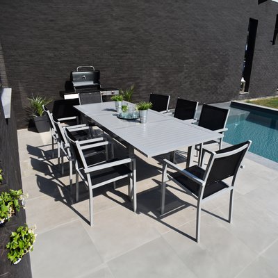 Salon de jardin, extensible, 8 places, CAPRI HAPPY GARDEN