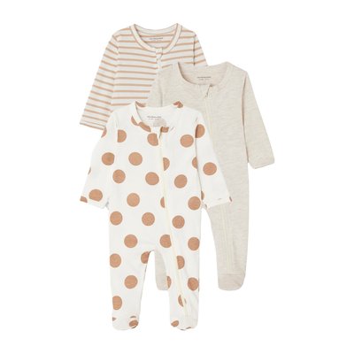 Lot de 3 pyjamas en jersey ouverture zippée BASICS VERTBAUDET