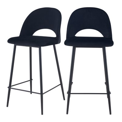 Lot de 2 chaises pour îlot central 65 cm en velours - PÉNÉLOPE RENDEZ-VOUS DÉCO