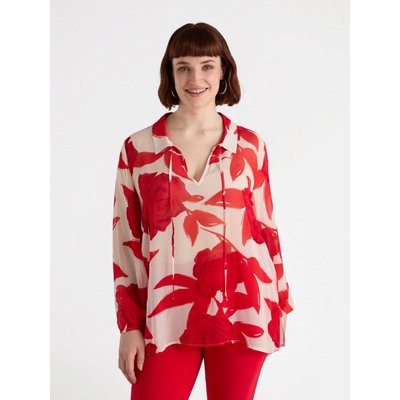 Blusa in georgette dalla stampa a maxi rose FIORELLA RUBINO
