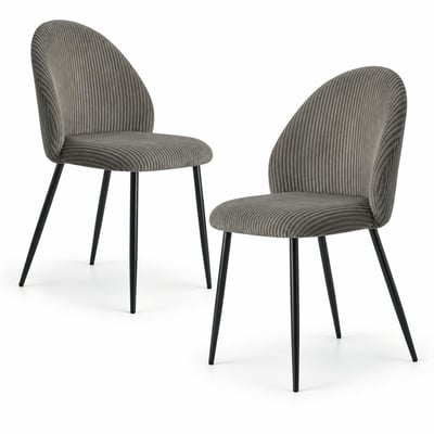 Chaise en tissu côtelé (lot de 2) IENA PIER IMPORT