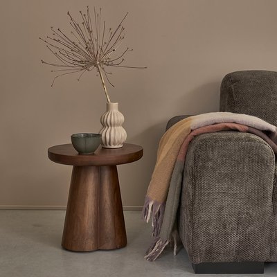 Table d'appoint en bois de manguier ronde  PAULA BERAH GETAH