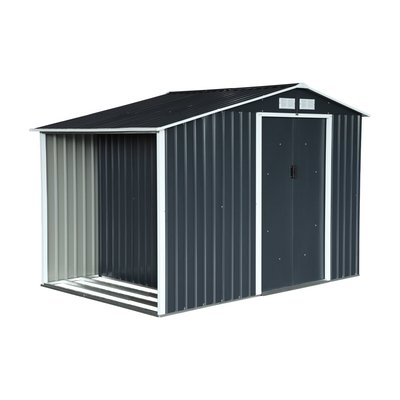Abri de jardin métal 5,42m² avec abri bûches et kit d'ancrage SCARPE SWEEEK