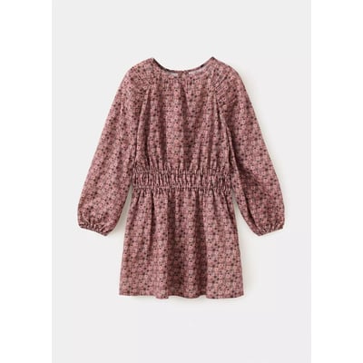 Robe courte imprimé à fleurs texturée MANGO KIDS