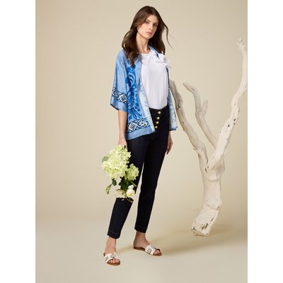 Jean skinny en denim de coton stretch délavage bleu foncé OLTRE