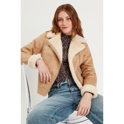 Veste biker suedine La Redoute