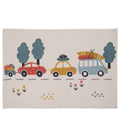 Tapis enfant voiture en coton canvas VEHICULES FUTURE HOME