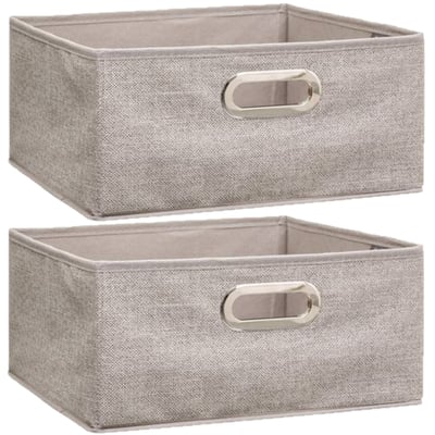 Lot de 2 boites de rangement carrées en tissu MIX'N MODUL TOILINUX