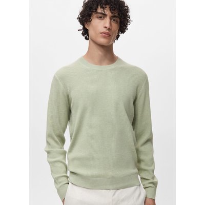 Pull coton maille fine côtelée MANGO MAN