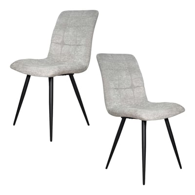 Chaise en tissu damier (lot de 2) LOMBARDIE PIER IMPORT