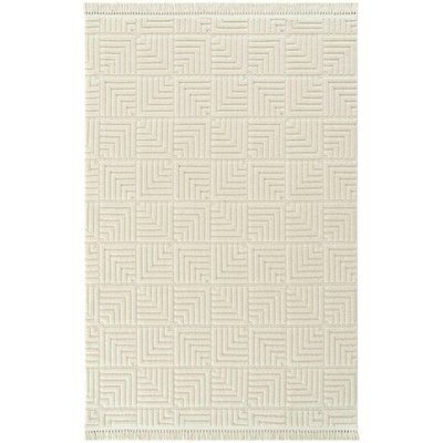 Tapis de salon beige – motif carré, 120x180 cm ISTANBUL PIER IMPORT