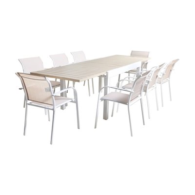 Table de jardin extensible aluminium 8 fauteuils ELORA + AMARA SWEEEK