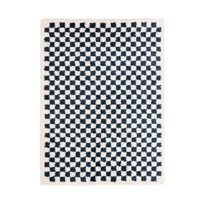 Tapis damier poils longs doux et volumineux CHECKERS AFK LIVING