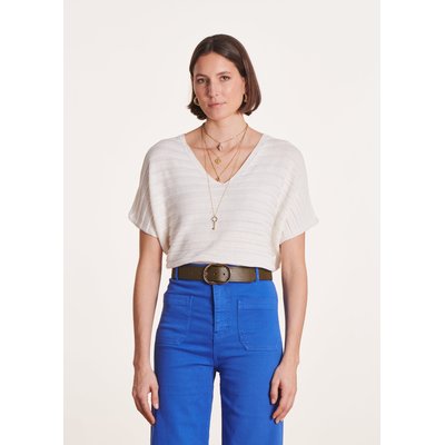 Pull oversize manches courtes et col V LA FEE MARABOUTEE