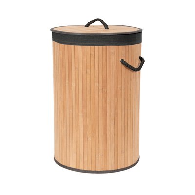 Panier à linge rond en bambou avec couvercle COMPACTOR