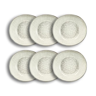 Lot de 6 assiettes creuses en grès 21cm, BORAL OGO LIVING
